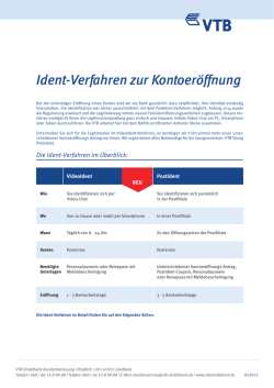 Ident-Verfahren zur Kontoeroffnung