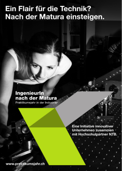 Ein Flair f&uuml;r die Technik? Nach der Matura einsteigen.