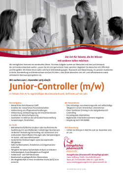 Junior-Controller (m/w) - Evangelisches Johannesstift