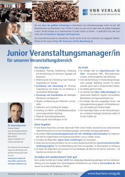 Junior Veranstaltungsmanager/in - VNR Verlag für die Deutsche