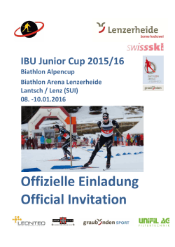 IBU Junior Cup 2016 Lenzerheide invitation