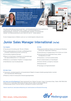 Junior Sales Manager International (m/w)