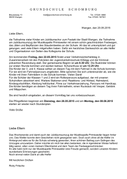 Brief GS Schomburg - Grundschule Schomburg