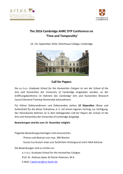 The 2016 Cambridge AHRC DTP Conference on `Time and