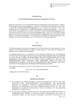 International Management MBA (Full-Time)