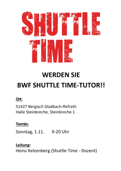 werden sie bwf shuttle time-tutor!!