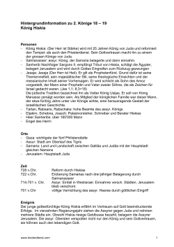 2. Könige 18 - 19 König Hiskia