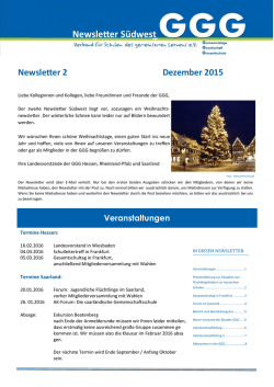Newsletter Dez. 2015