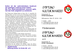 Flyer Stiftung Kultur im Kreis AK und Förderverein