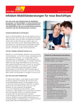 Infoblatt Mobilit&auml;tsberatungen f&uuml;r neue Besch&auml;ftigte