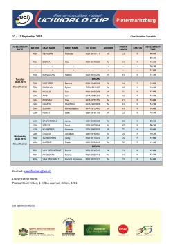 Classification schedule