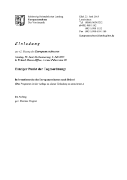 Informationsreise des Europaausschusses nach Br&uuml;ssel