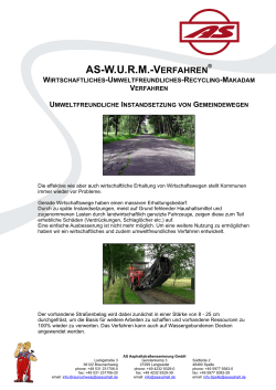 AS-W.U.R.M.-Verfahren - AS Asphaltstraßensanierung GmbH