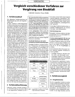 Vergleich verschiedener Verfahren zur