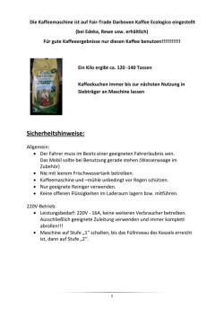 Inbetriebnahme Kaffeemaschine