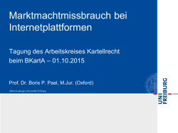 Prof. Dr. Boris P. Paal: Marktmachtmissbrauch