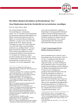 Bewaffnete Bundeswehrsoldaten am Brandenburger Tor? Zum