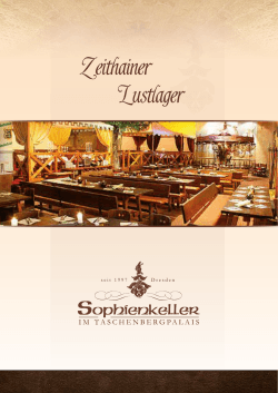 Speisekarte - Sophienkeller im Taschenbergpalais