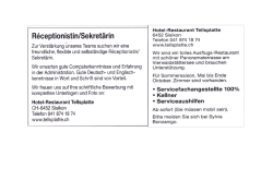 Réceptionistin/Sekretärin