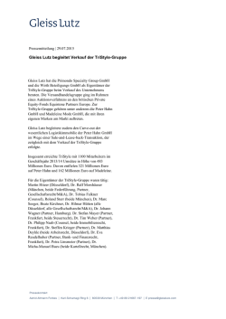 Gleiss Lutz begleitet Verkauf der TriStyle