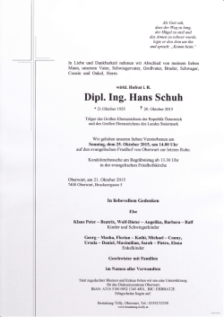 Dipl. Ing. Hans Schuh