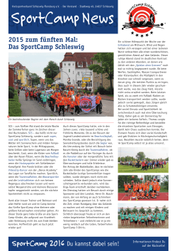 Zeitung des SportCamp Schleswig 2015 (PDF