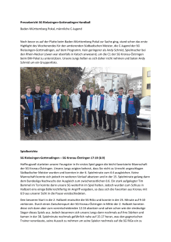 Pressebericht SG Rielasingen-Gottmadingen Handball Baden