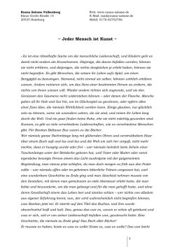 Jeder Mensch ist Kunst - Roana Salome Falkenberg