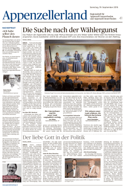 Die Suche nach der W&auml;hlergunst - Markus B&auml;nziger in den Nationalrat