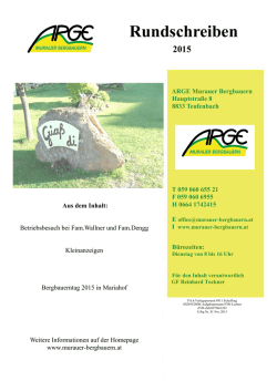 Rundschreiben 2015 - ARGE Murauer Bergbauern