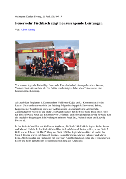 Feuerwehr Fischbach zeigt herausragende Leistungen