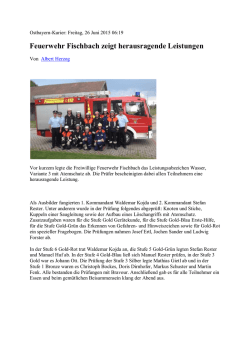 Feuerwehr Fischbach zeigt herausragende Leistungen