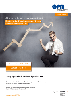 GPM Young Project Manager Award 2016 Jung, dynamisch und