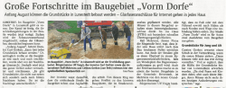 Gro&szlig;e Fortschritte im Baugebiet &bdquo;Vorm Dorfe&ldquo;
