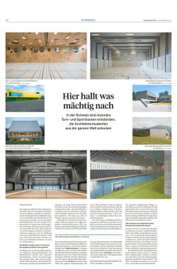 Hier hallt was m&auml;chtig nach - Die Werkschau f&uuml;r Schweizer Architektur