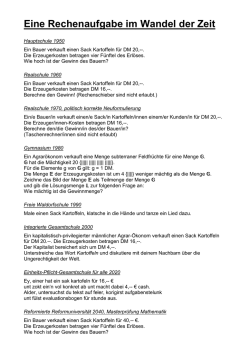 Eine Rechenaufgabe im Wandel der Zeit