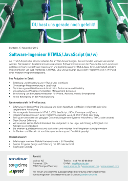 Software-Ingenieur HTML5 / JavaScript
