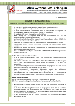 Infos zu den Leistungserhebungen 2015/2016 - Ohm
