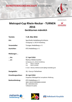 Metropol-Cup Rhein-Neckar - TURNEN 2016