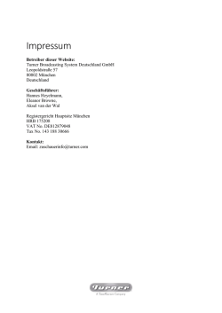 Impressum - Turner Broadcasting