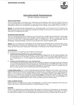 Infoblatt Gewerbesteuer