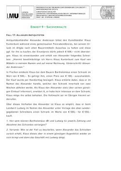 Einheit 09 SV 17, 18 - Juristische Fakult&auml;t