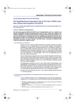 Die Regelbesteuerungsoption des § 27a Abs 5 EStG nach