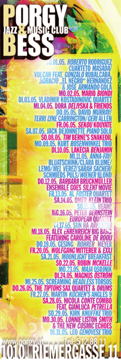 Jazz & Musicclub Porgy & Bess, Verlagspostamt 1040, Sponsoring