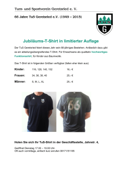 Jubiläums-T-Shirt in limitierter Auflage