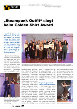 „Steampunk Outfit“ siegt beim Golden Shirt Award - TVP
