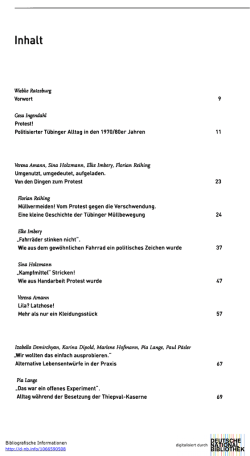 Inhaltsverzeichnis