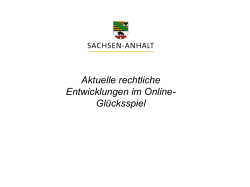Onlineglücksspiele aus der rechtlichen Perspektive - Sachsen