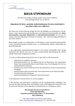 biava-stipendium - Carl von Ossietzky Universität Oldenburg