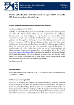 Bundesverband Sicherheitspolitik an Hochschulen BSH